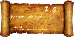 Parsch Gábor névjegykártya